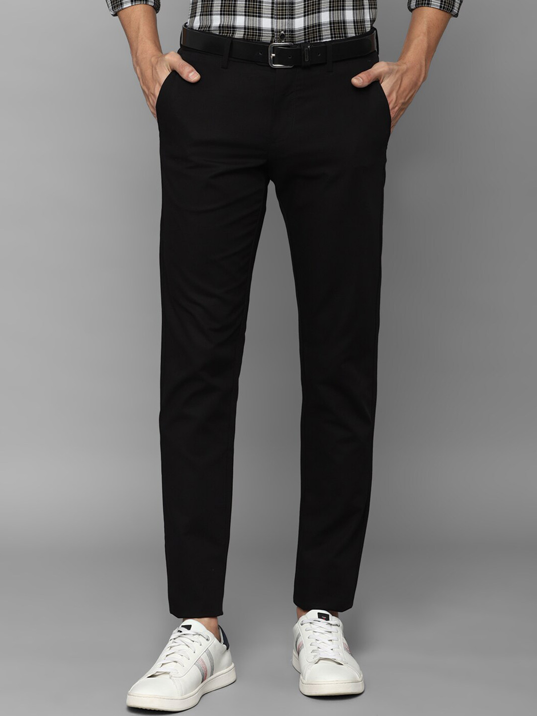 

Allen Solly Men Black Slim Fit Trousers