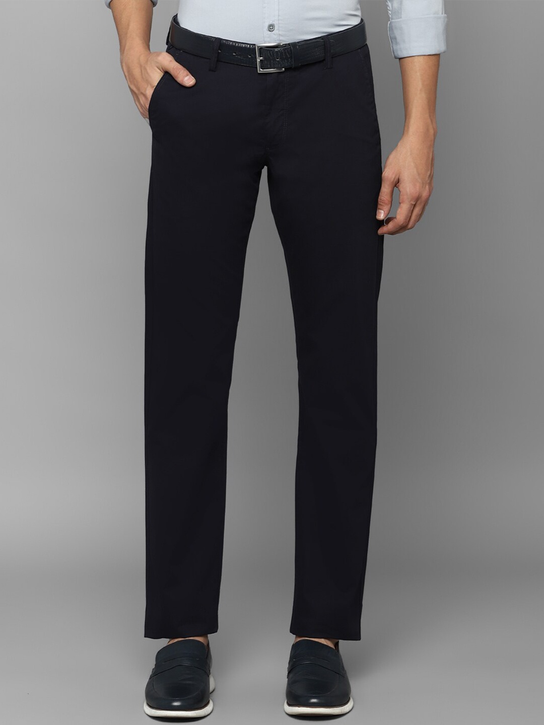 

Allen Solly Men Navy Blue Slim Fit Trousers