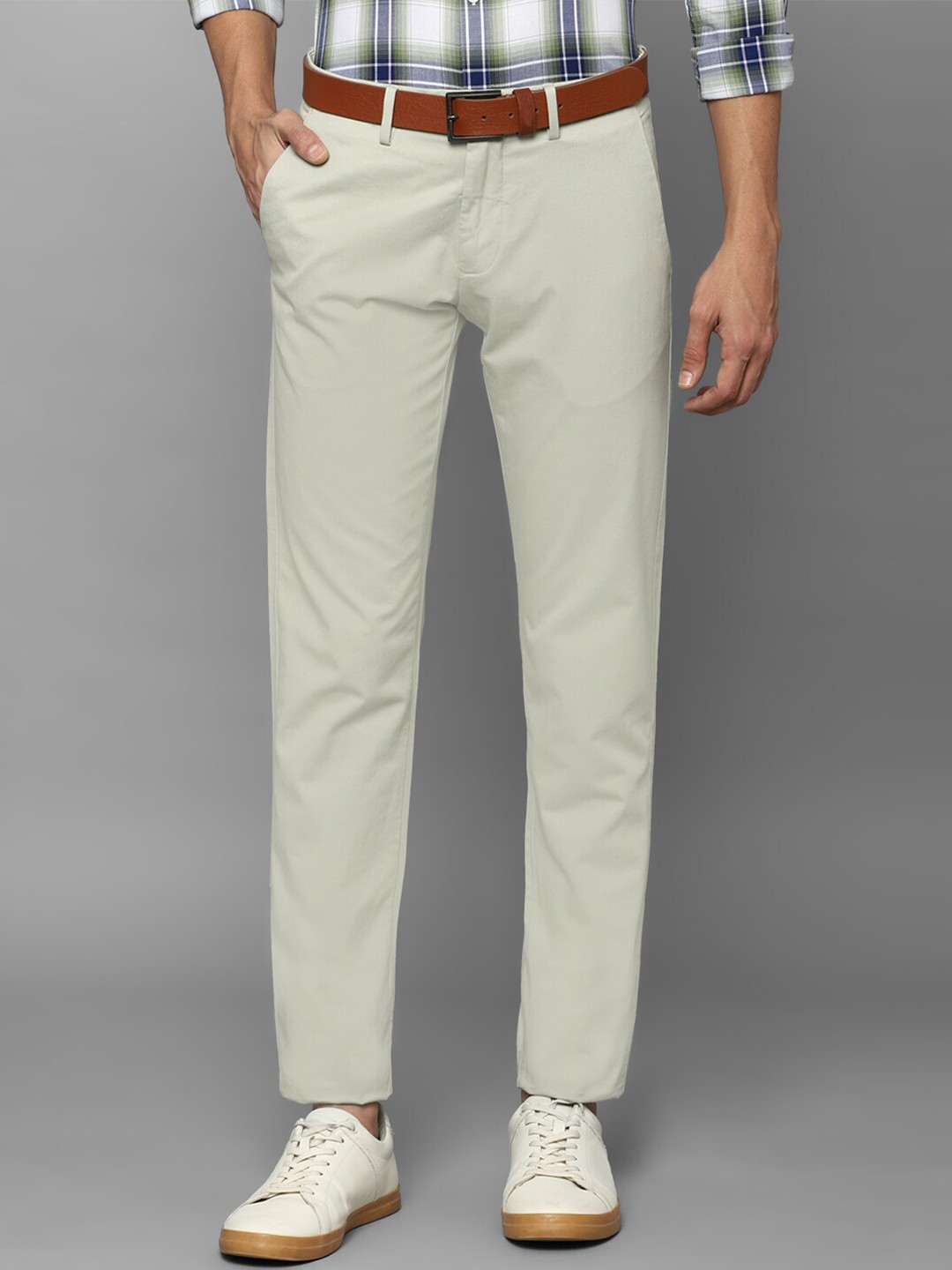 

Allen Solly Men Grey Slim Fit Trousers