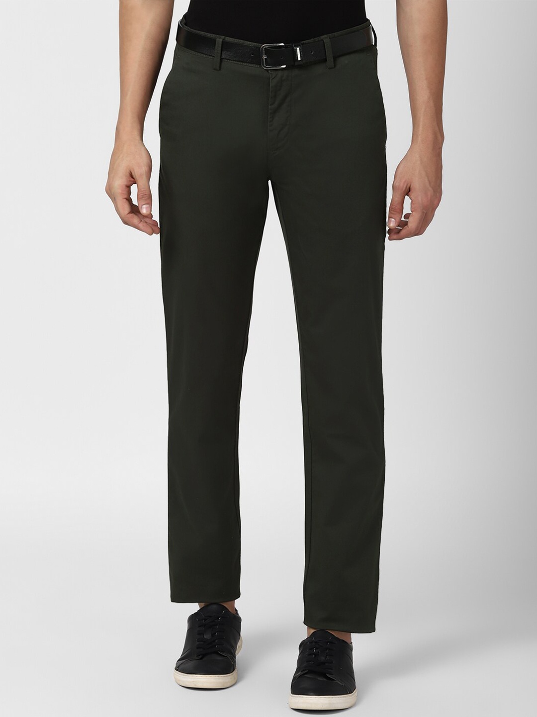 

Peter England Casuals Men Olive Green Slim Fit Trousers