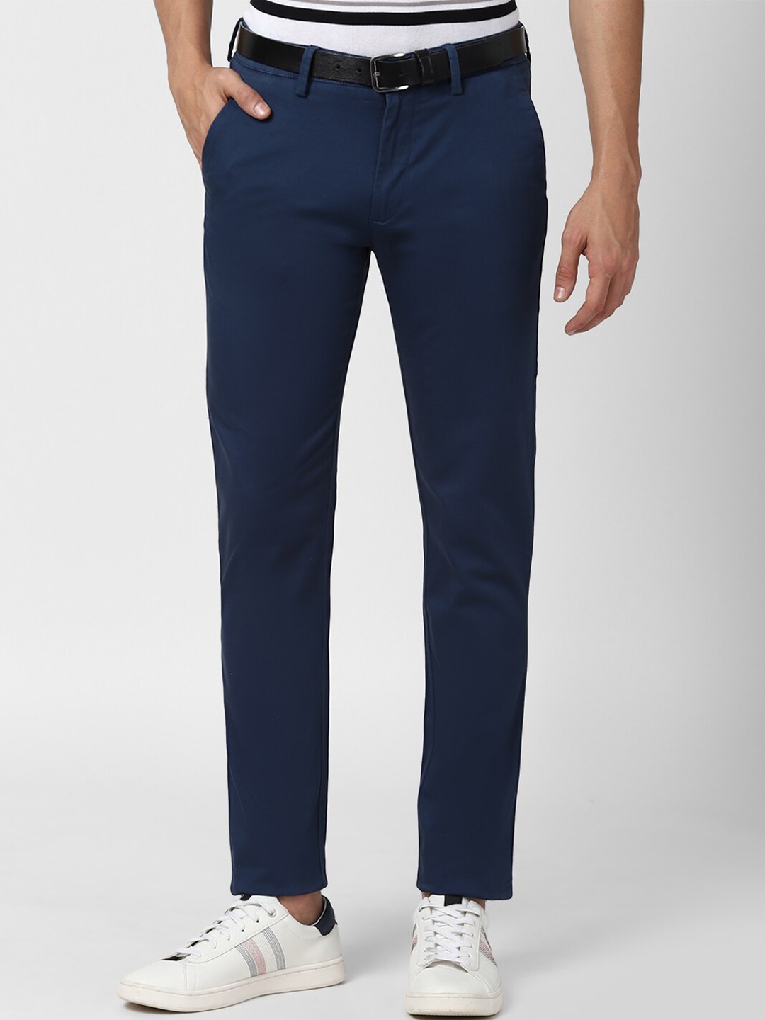 

Peter England Casuals Men Navy Blue Slim Fit Trousers