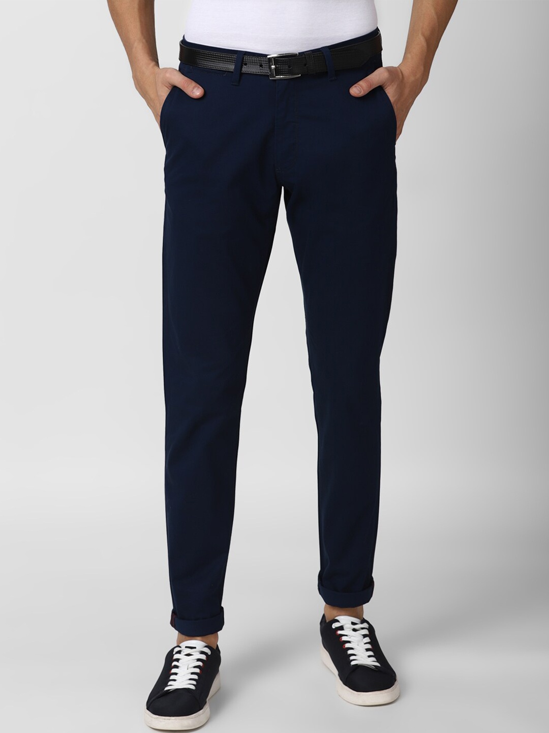 

Van Heusen Sport Men Navy Blue Slim Fit Solid Chinos Trousers