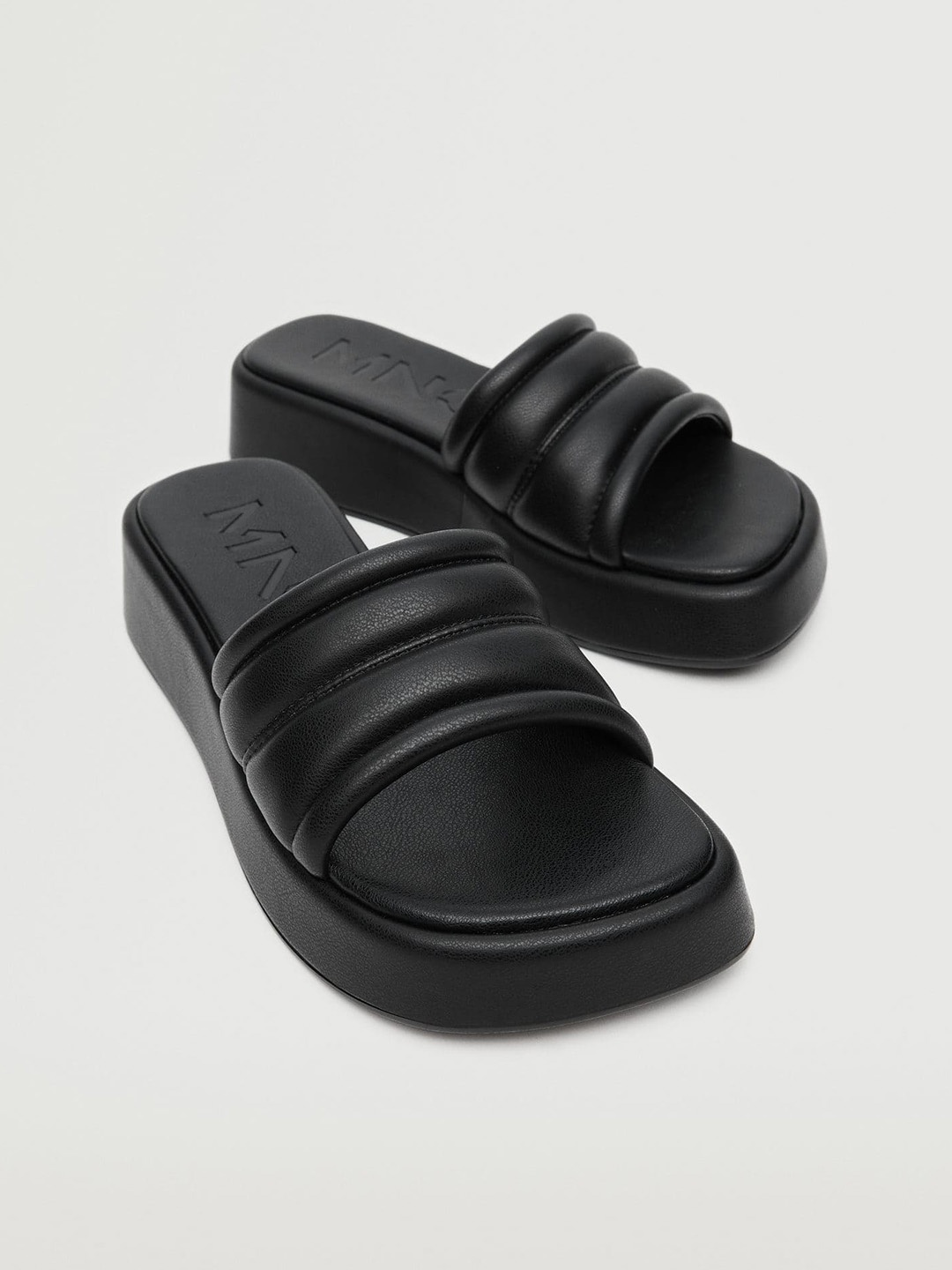 

MANGO Women Black Solid Wedges