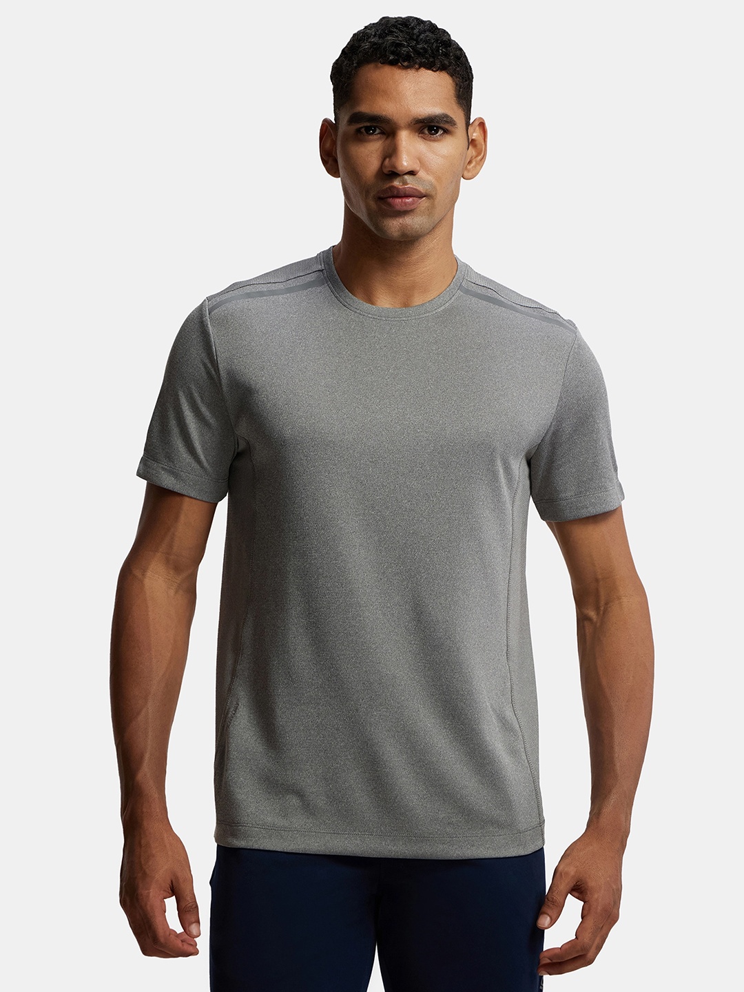 

Recycled Microfiber Stretch Tshirt with Breathable Mesh-MV35, Grey