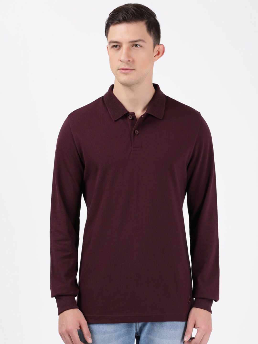 

Jockey Men Purple Polo Collar T-shirt