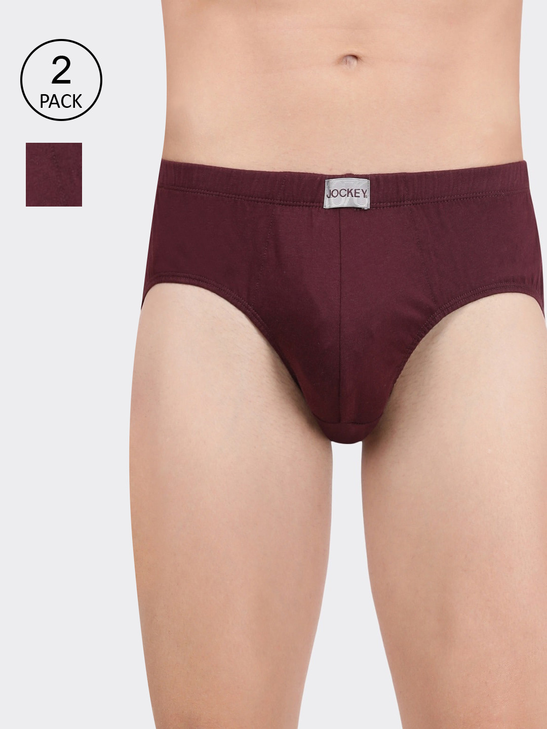 

Jockey Pack Of 2 Super Combed Cotton Solid Brief with Ultrasoft Concealed Waistband-8035, Purple