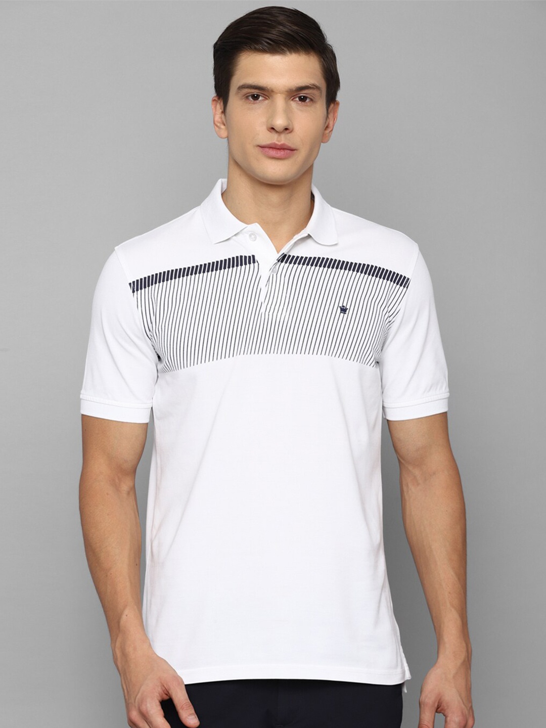 

Louis Philippe Men White Printed Polo Collar T-shirt