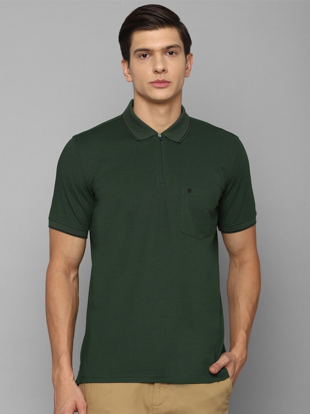 

Louis Philippe Men Green Polo Collar T-shirt