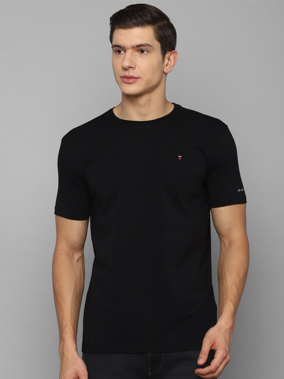 

Louis Philippe Jeans Men Black Brand Logo Slim Fit T-shirt
