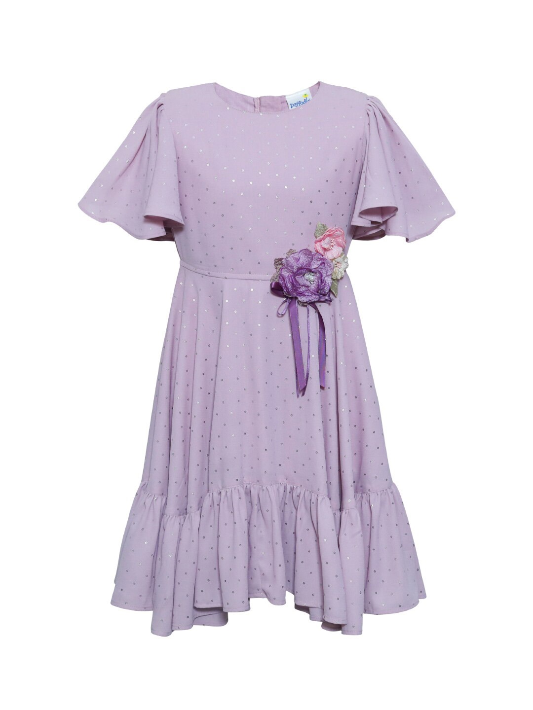

Daffodils GIRLS WEAR Purple Embellished Georgette Midi Dress