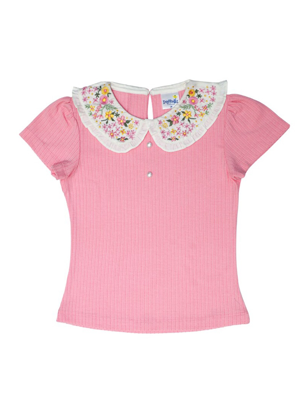 

Daffodils GIRLS WEAR Pink Peter Pan Collar Top