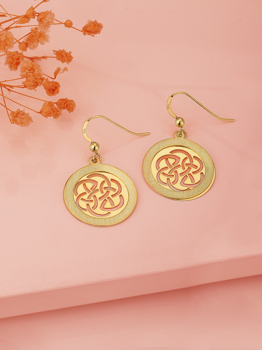 

Carlton London 925 Sterling Silver Gold-Toned Circular Drop Earrings