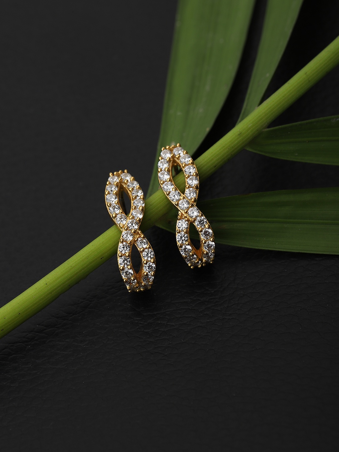 

Carlton London Gold-Toned Contemporary Studs Earrings