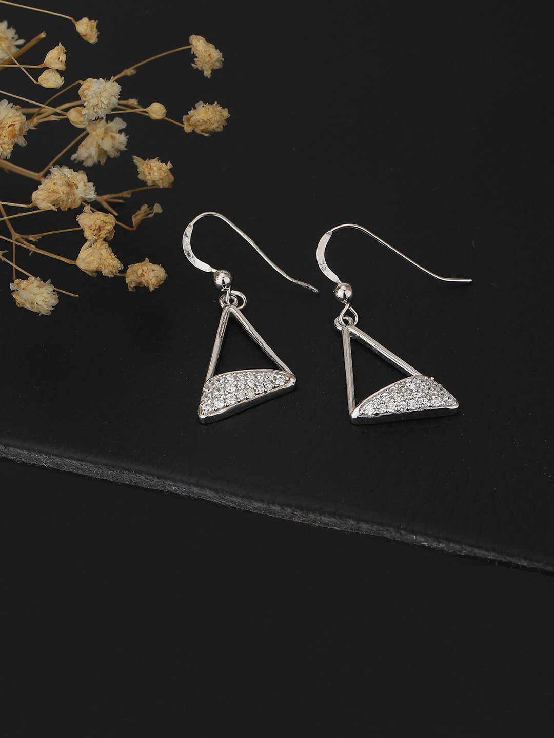 

Carlton London 925 Sterling Silver-Toned Geometric Drop Earrings