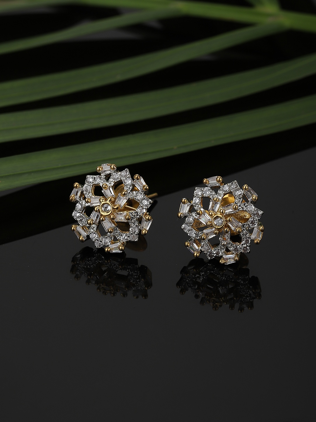 

Carlton London Gold-Toned Floral Studs Earrings