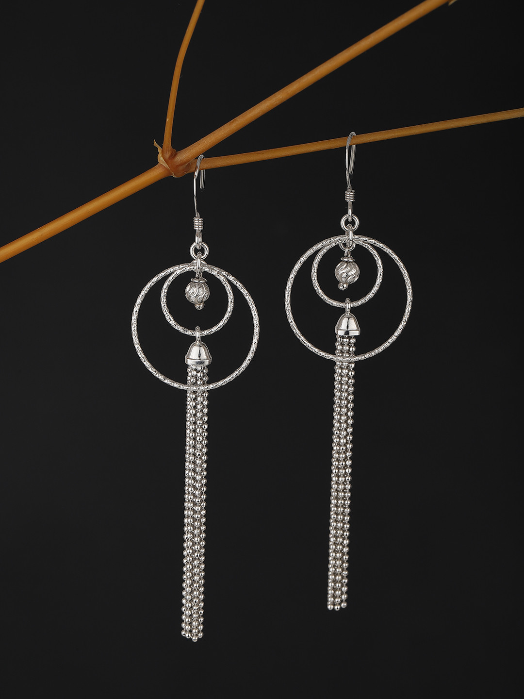 

Carlton London 925 Sterling Silver-Toned Circular Drop Earrings