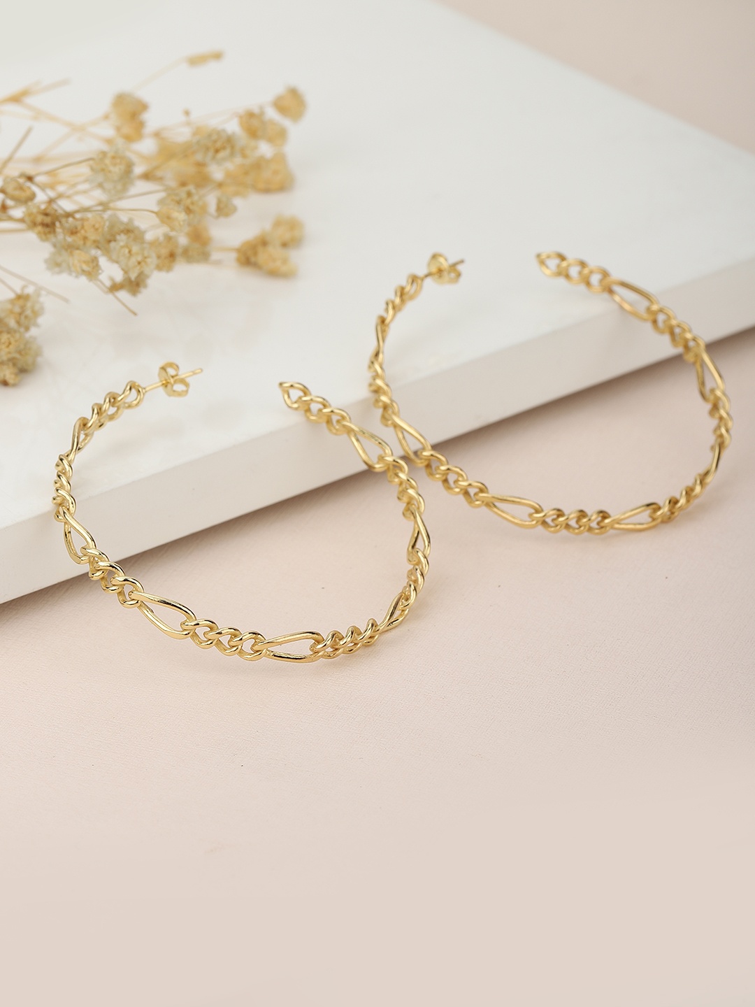 

Carlton London Gold-Toned Circular Half Hoop Earrings