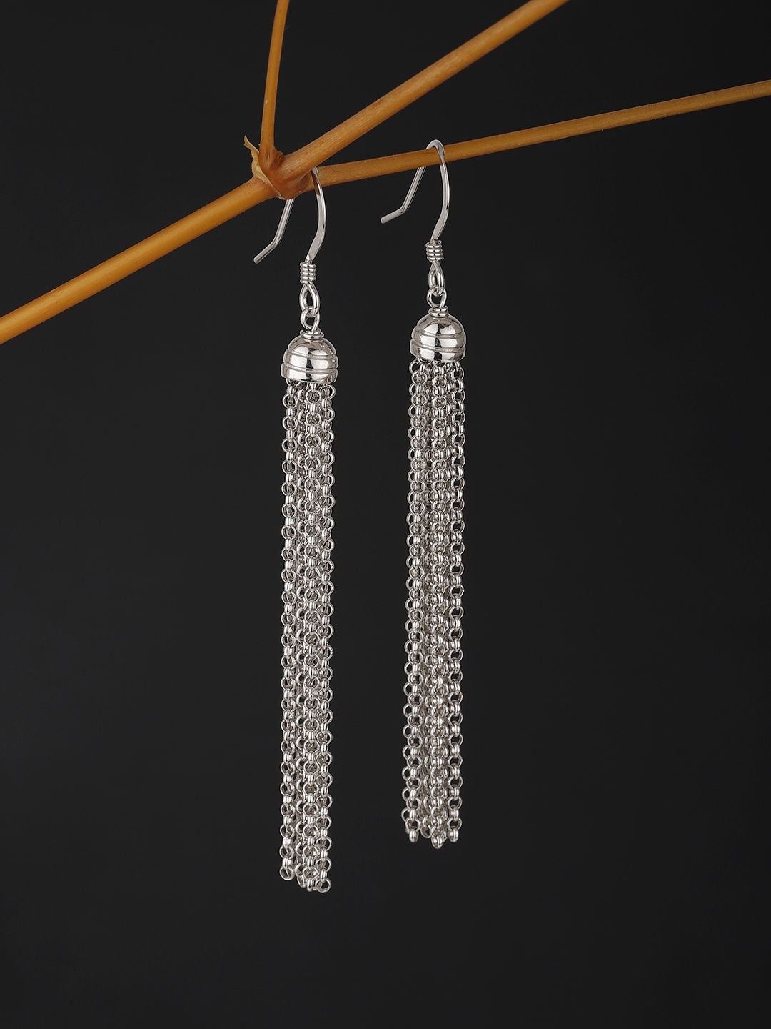 

Carlton London 925 Sterling Silver-Toned Contemporary Drop Earrings