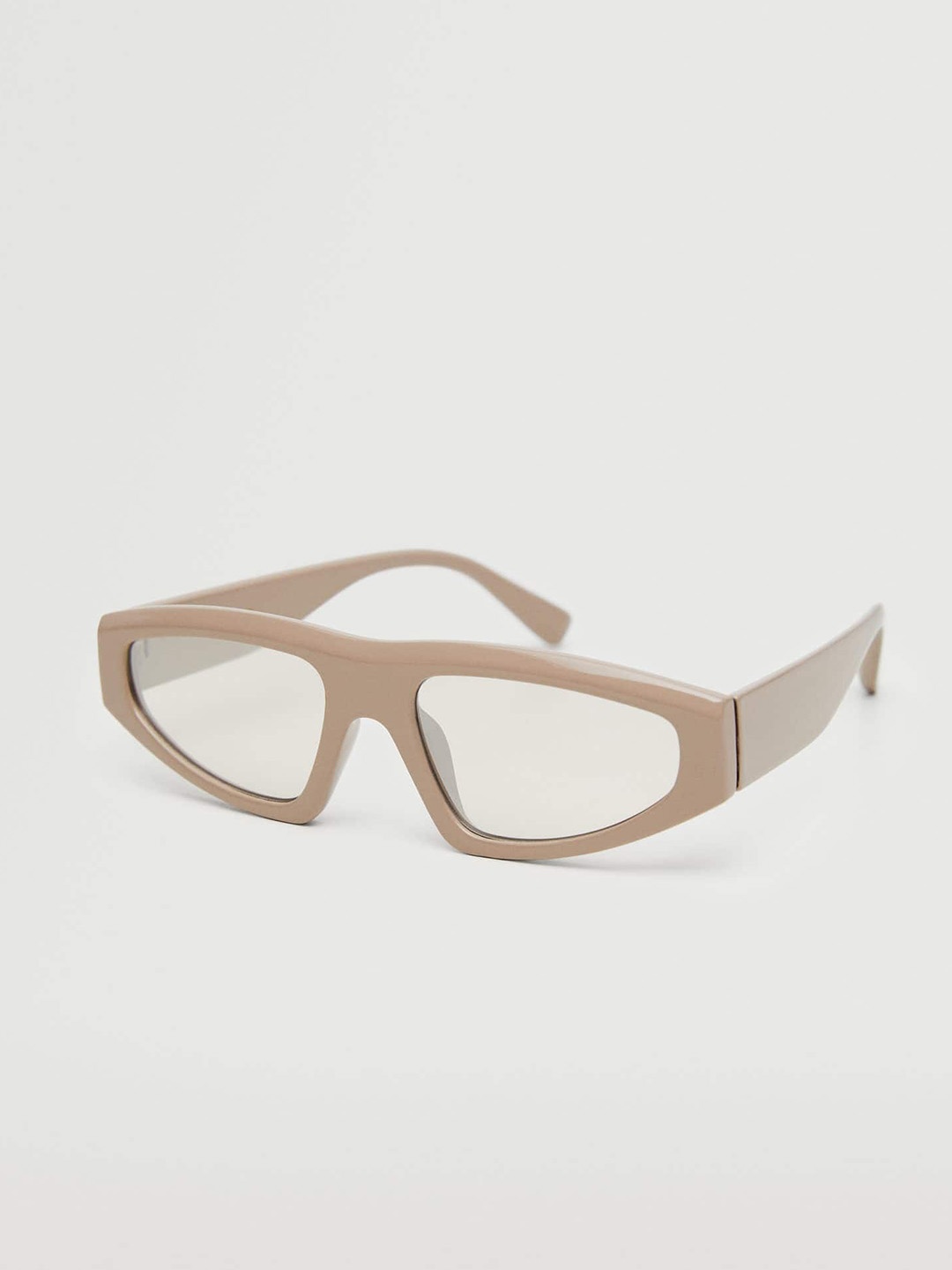 

MANGO Women Clear Lens & Grey Rectangle Sunglasses with UV Protected Lens 27037111, Transparent