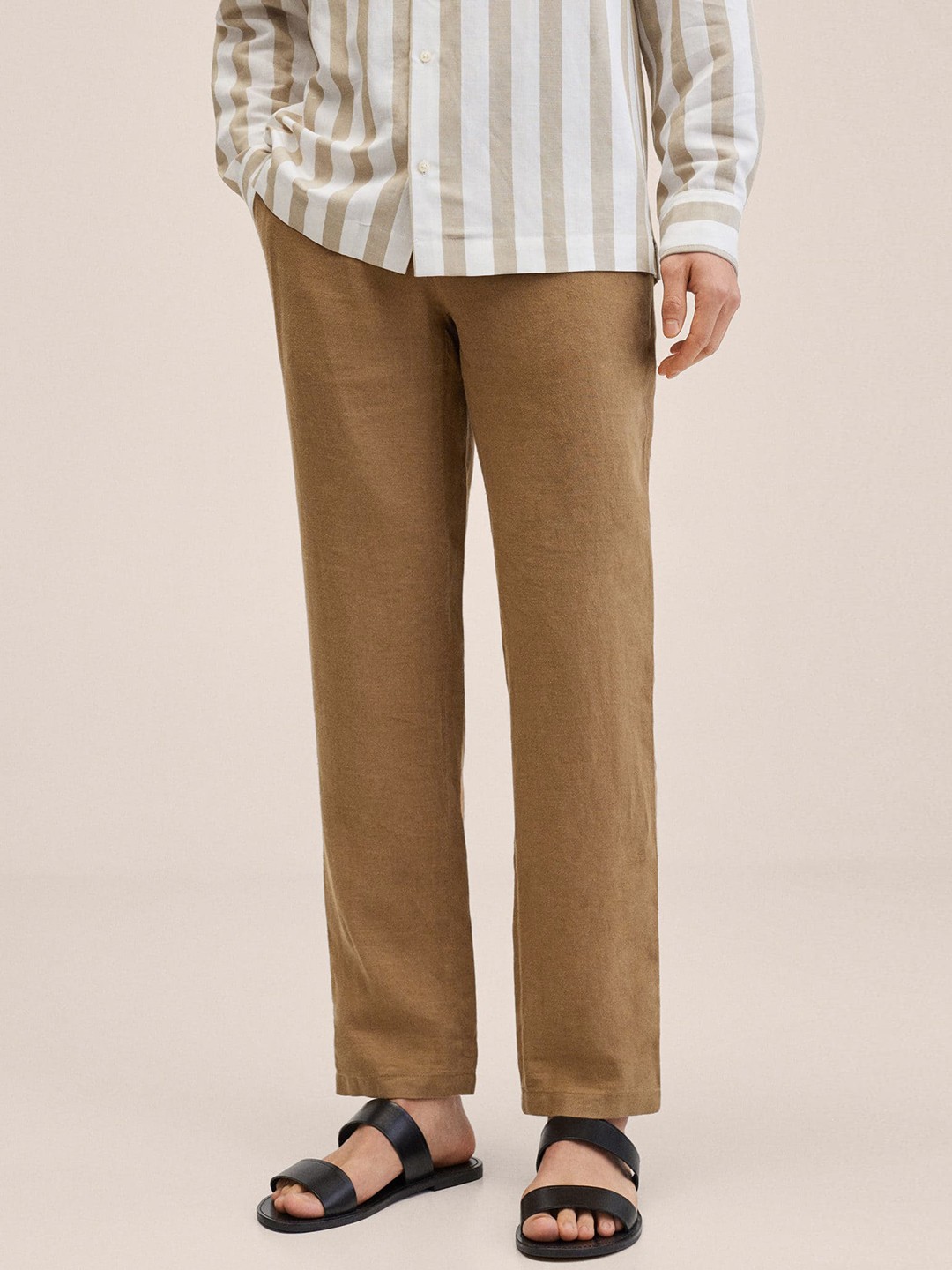 

MANGO MAN Brown Slim Fit Trousers