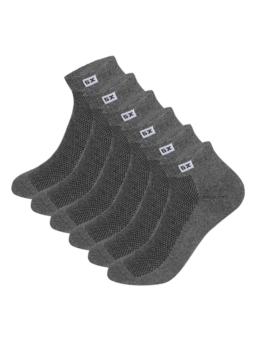 

Supersox Men Pack Of 3 Solid Ankle-Length Cotton Socks, Grey