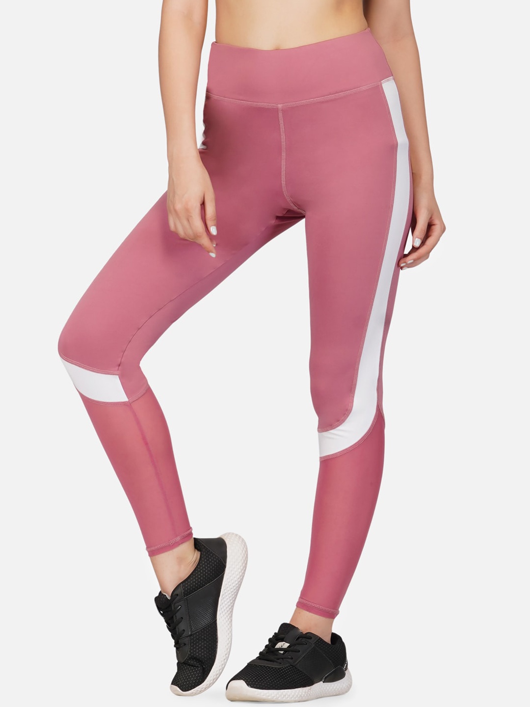 

IMPERATIVE Women Pink Tight with Mesh Inserts