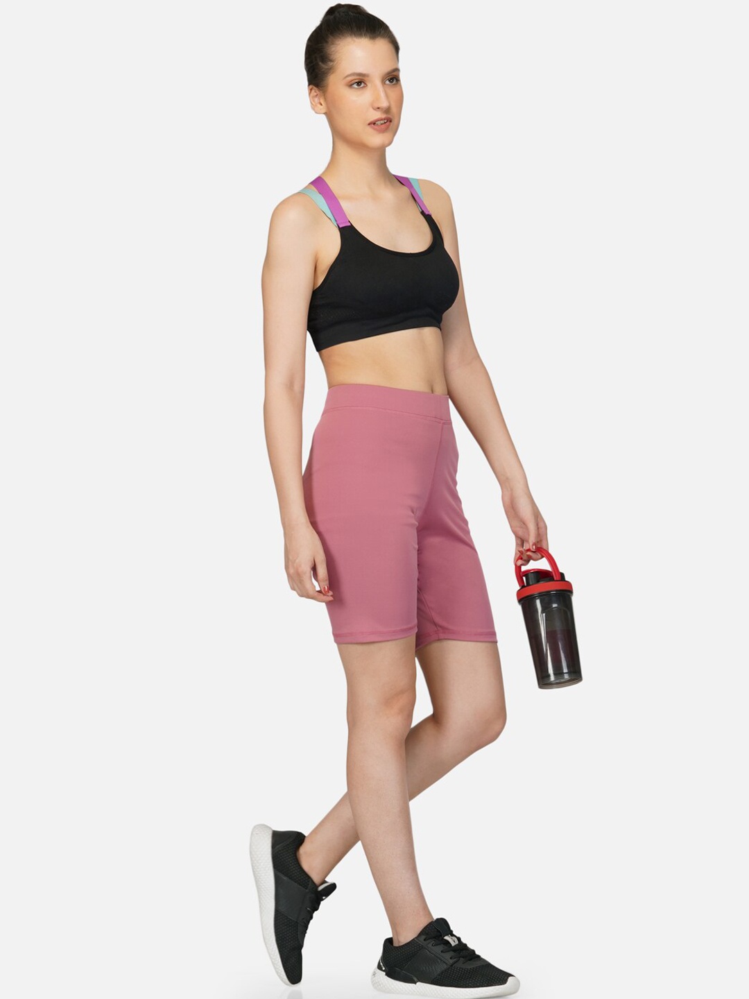 

IMPERATIVE Women Pink Solid Skinny Fit Sports Shorts