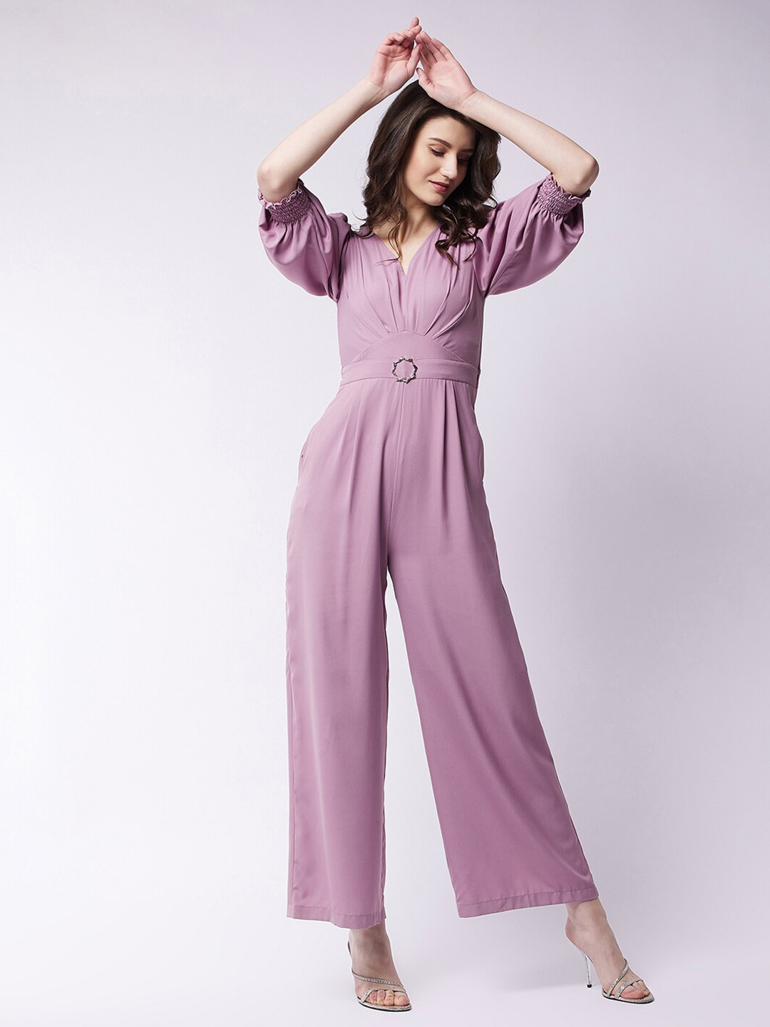 

Miss Chase Women Lavender Solid Basic Jumpsuit