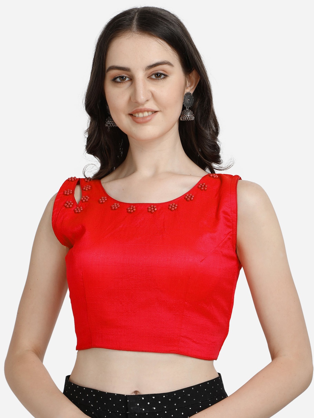 

Mesmore Women Red Embroidered Saree blouse