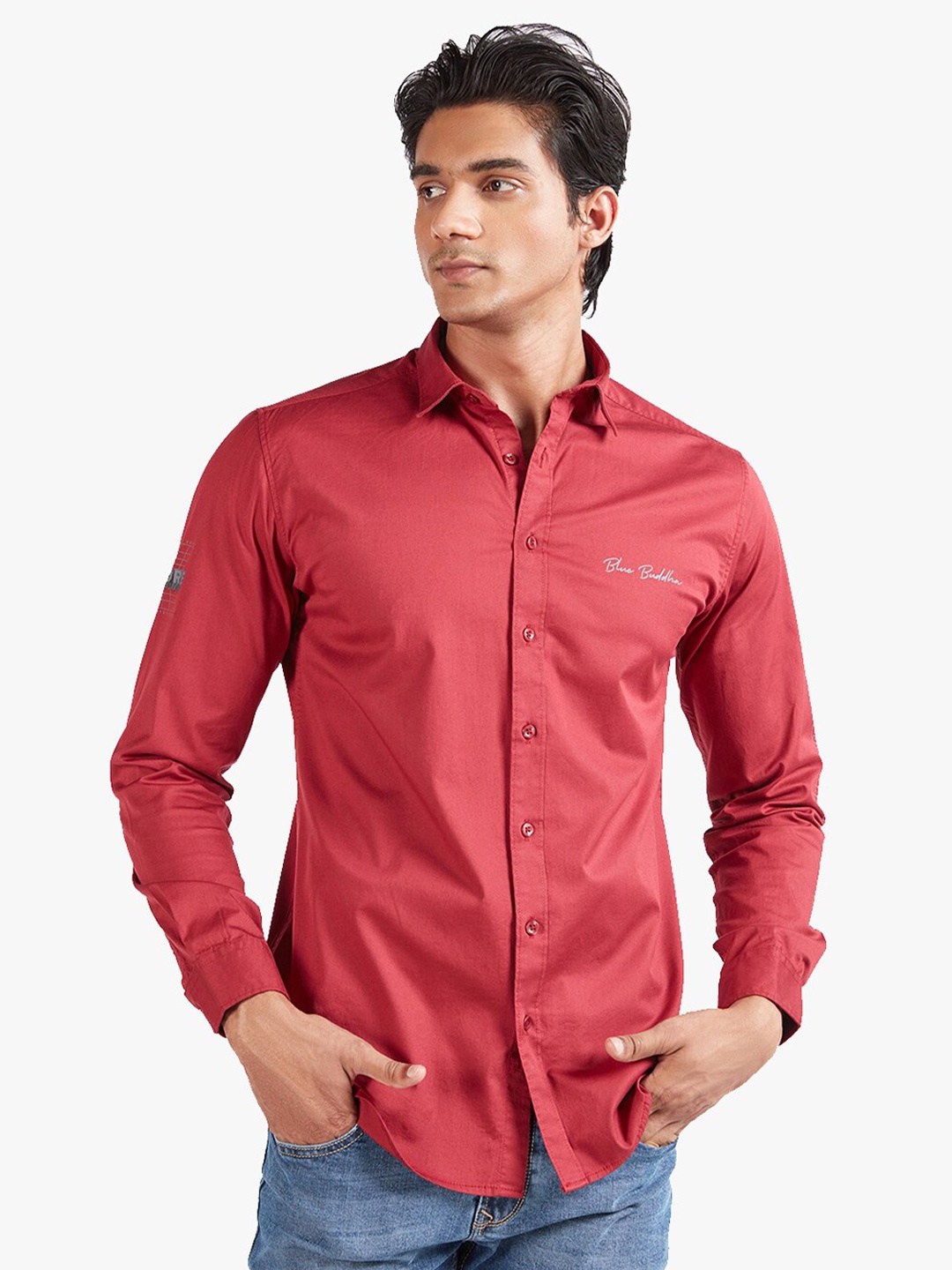 

Blue Buddha Men Maroon Casual Shirt
