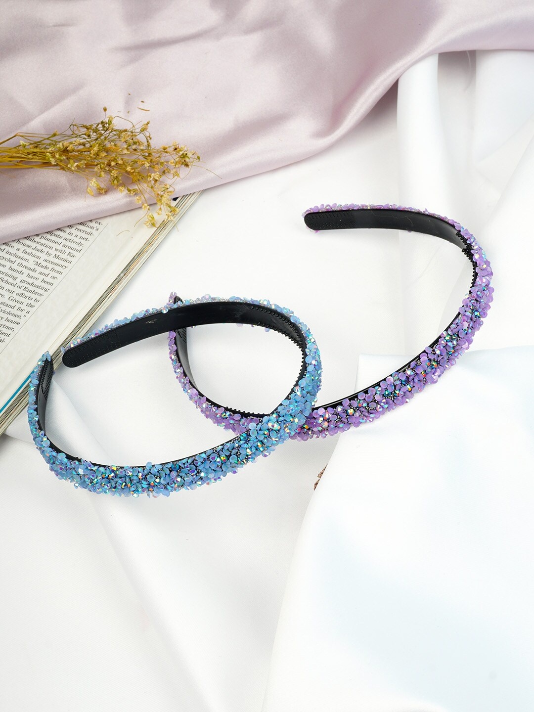 

Ferosh Pastel Blue & Lavender Sequin Hairband Set