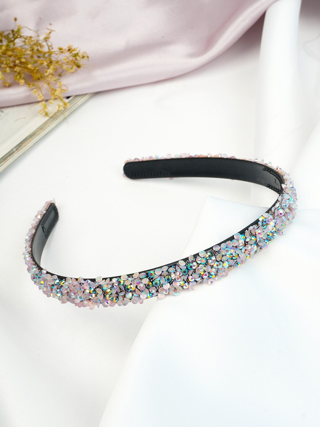 

Ferosh Women White & Blue Embellished Hairband