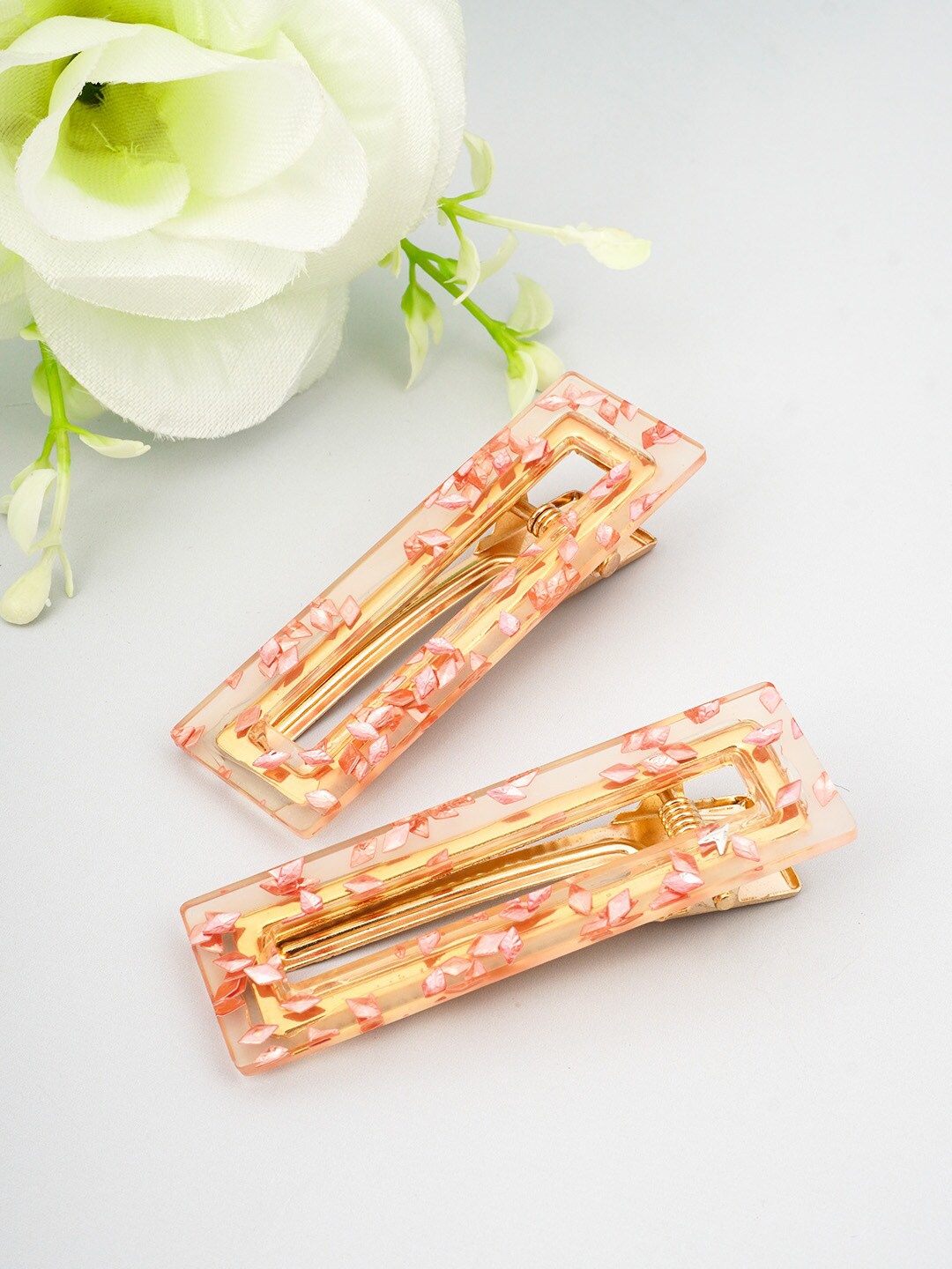 

Ferosh Women Gold-Toned & Red Set of 2 Alligator Hair Clip