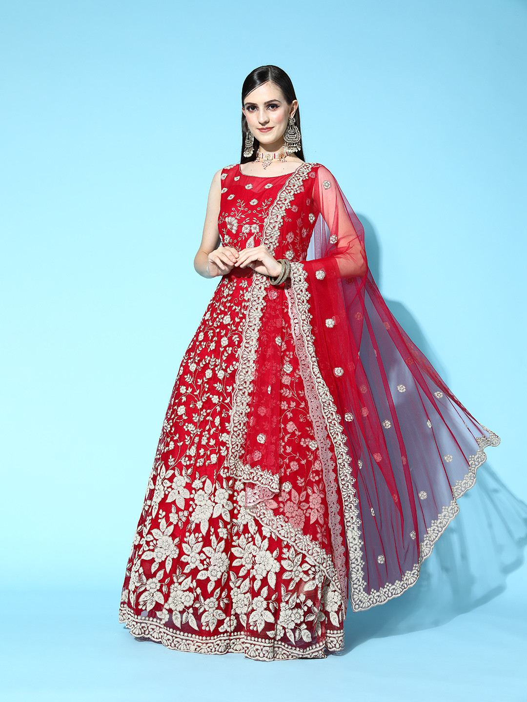 

Chhabra 555 Women Pretty Pink Floral Gown for Days