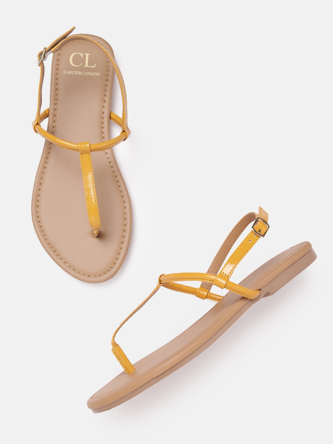 

Carlton London Women T-Strap Flats, Mustard