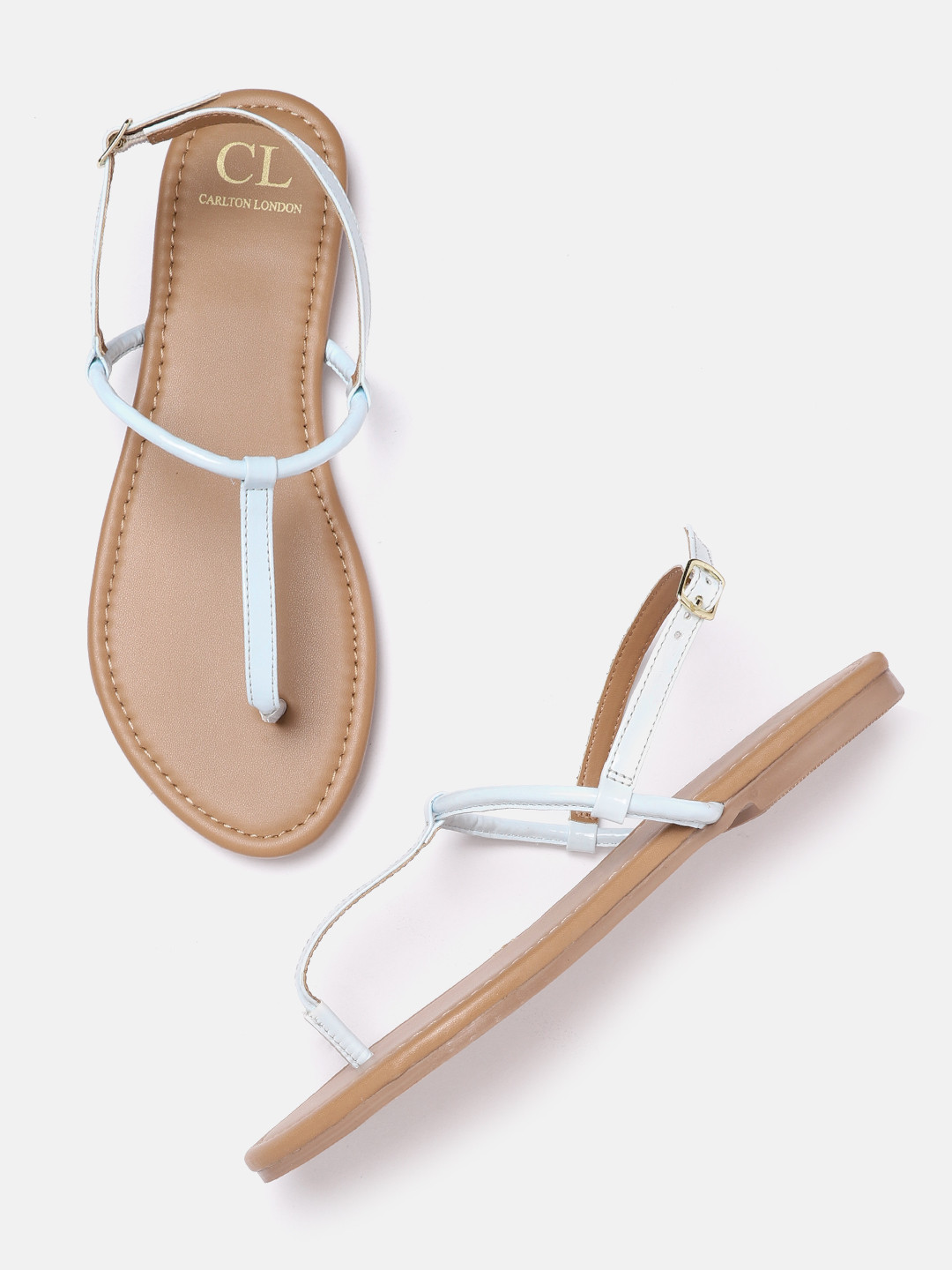 

Carlton London Women Blue Solid One Toe Flats