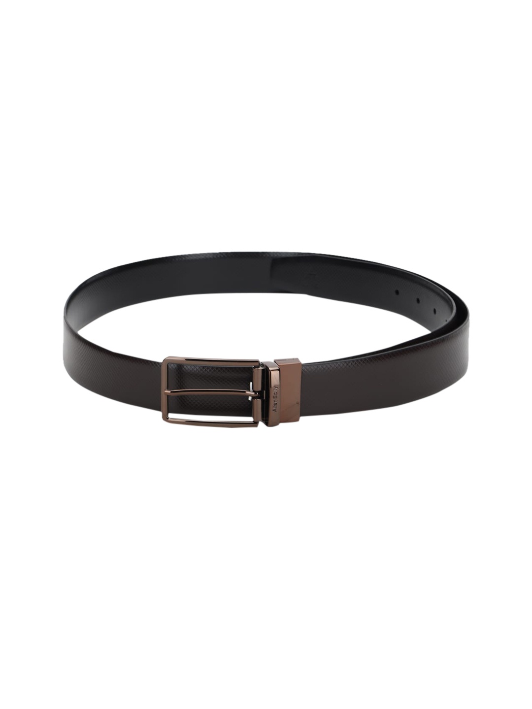 

Allen Solly Men Black Textured Reversible Leather Formal Belt