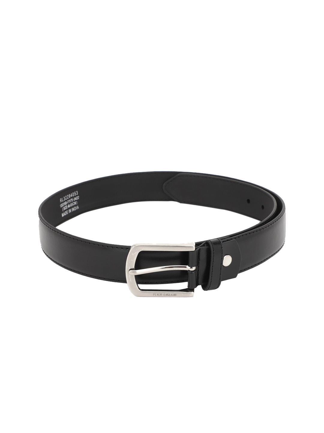 

Peter England Men Black Solid Formal Belt