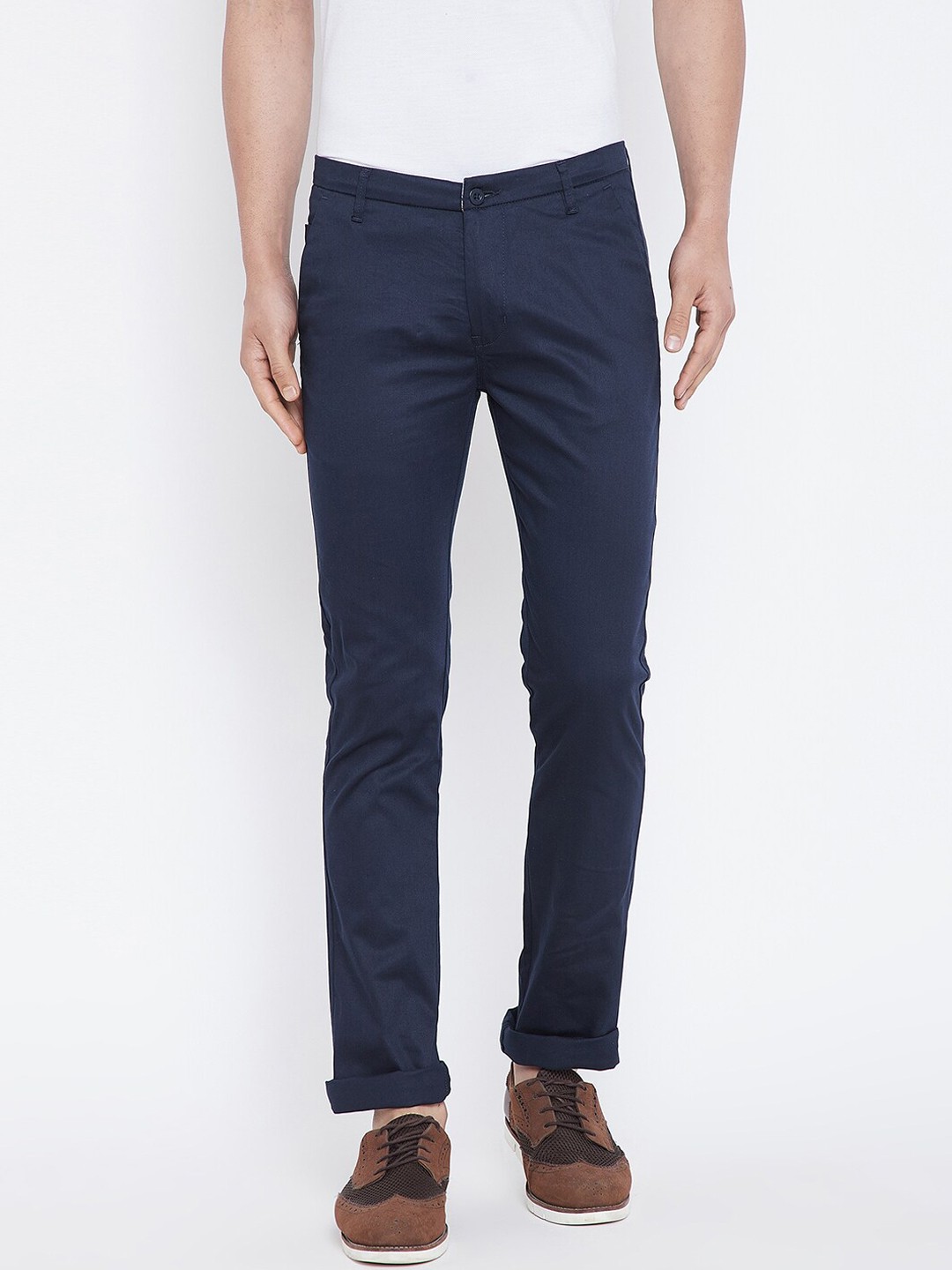 

Duke Men Navy Blue Slim Fit Trousers