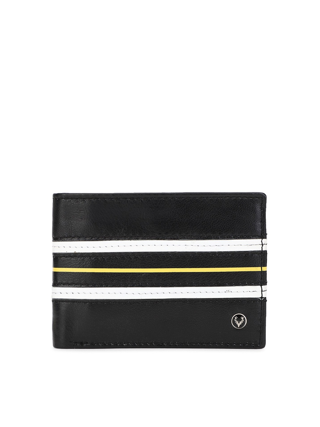 

Allen Solly Men Black Striped Leather Two Fold Wallet