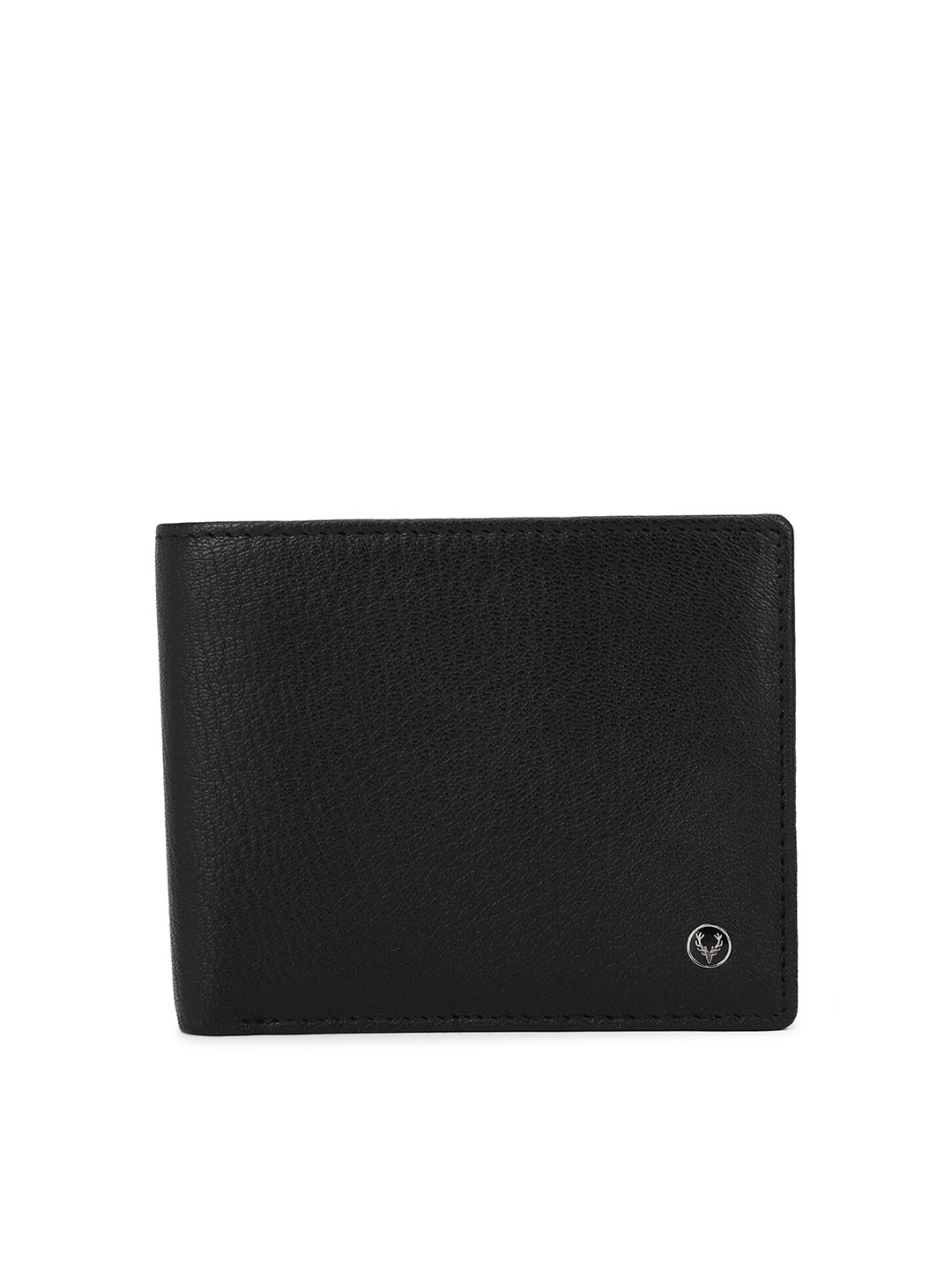 

Allen Solly Men Black & Orange Textured Leather Two Fold Wallet