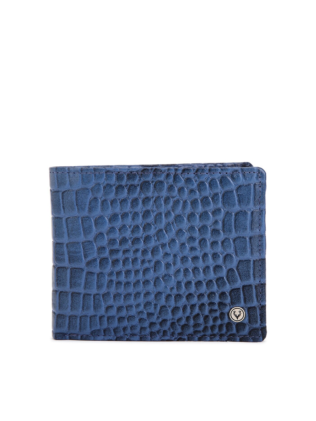 

Allen Solly Men Blue Geometric Textured Leather Two Fold Wallet