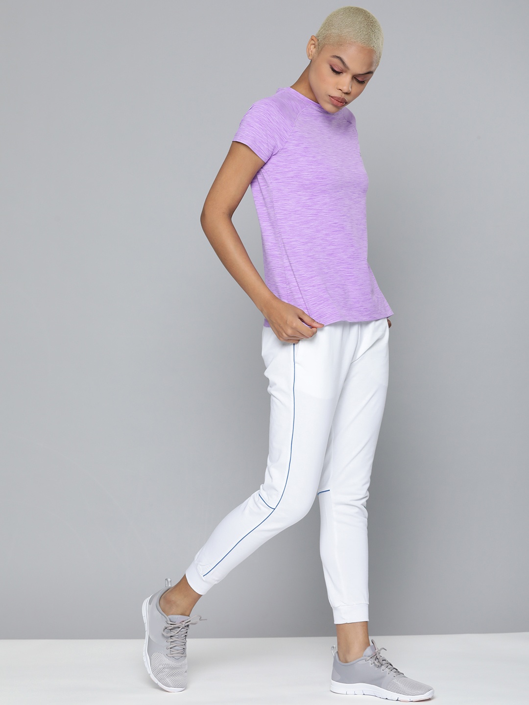 

HRX by Hrithik Roshan Women Lavender Solid Rapid-Dry Running T-shirt