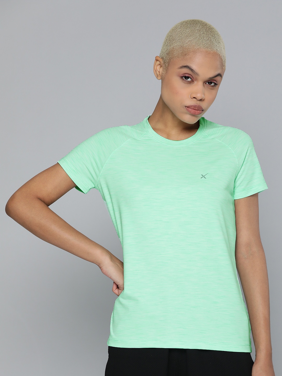 

HRX by Hrithik Roshan Women Green Solid Rapid-Dry Running T-shirt