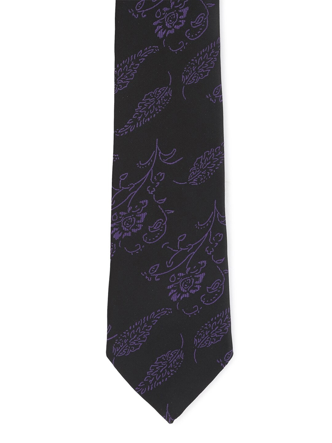 

Allen Solly Men Black & Purple Printed Broad Tie