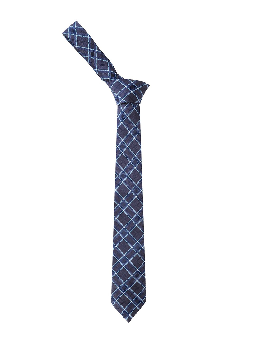 

Allen Solly Men Navy Blue Checked Broad Tie