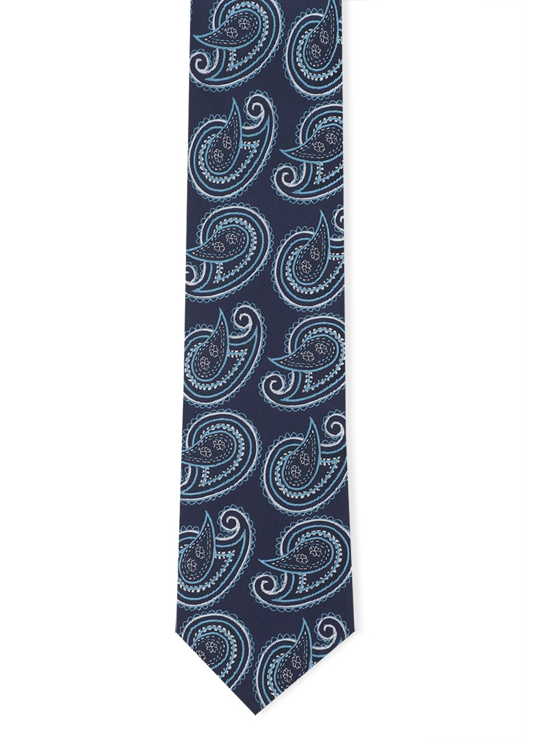 

Allen Solly Men Navy Blue & White Printed Broad Tie