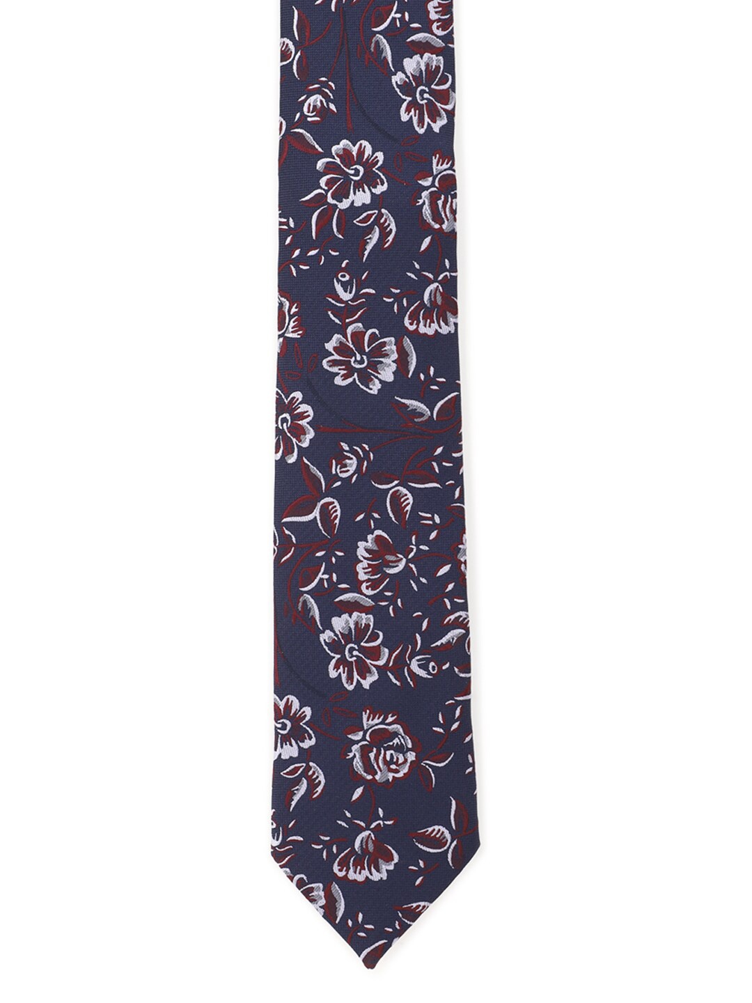 

Allen Solly Men Navy Blue Printed Skinny Tie