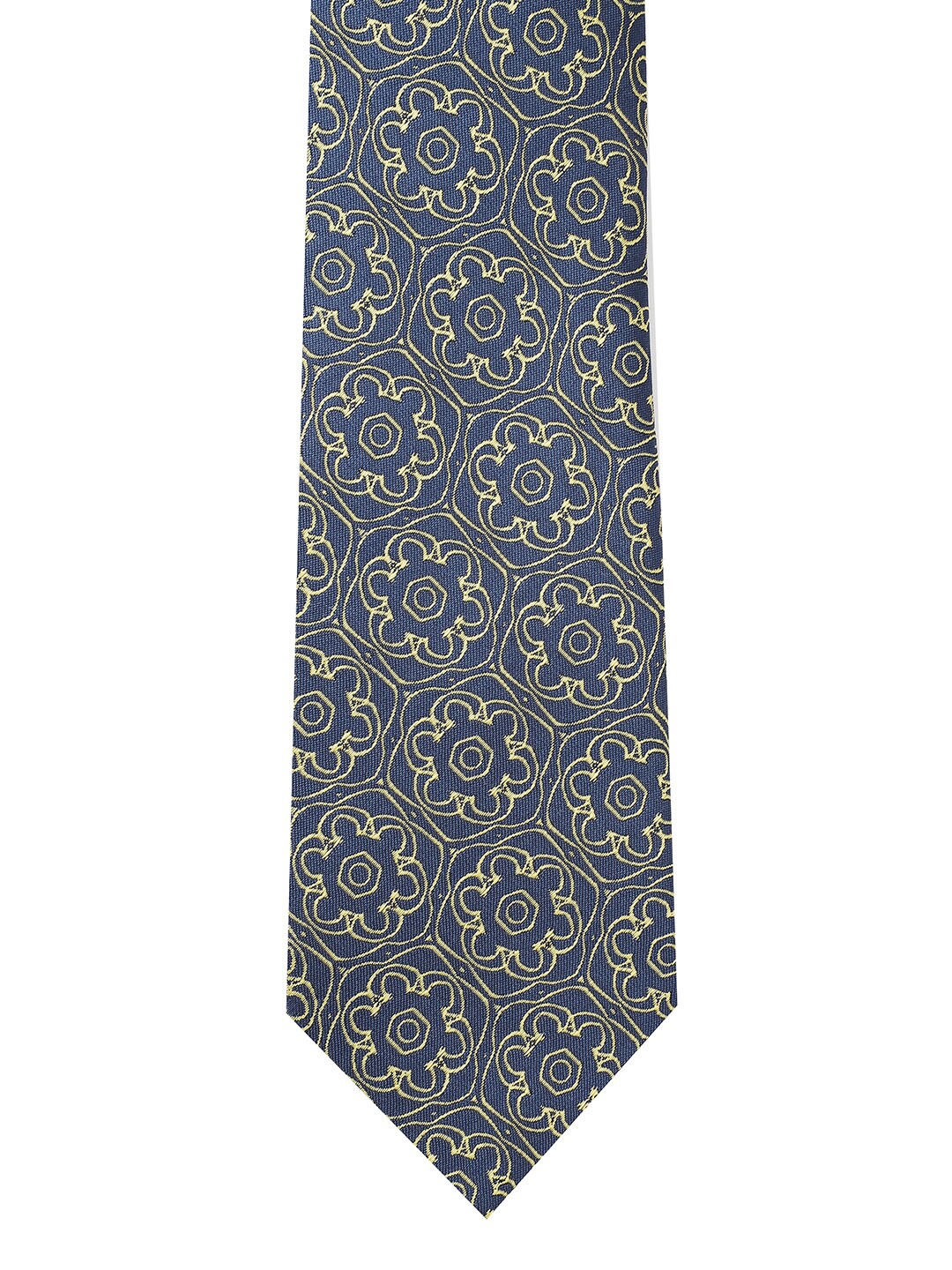 

Allen Solly Men Blue & Yellow Printed Broad Tie