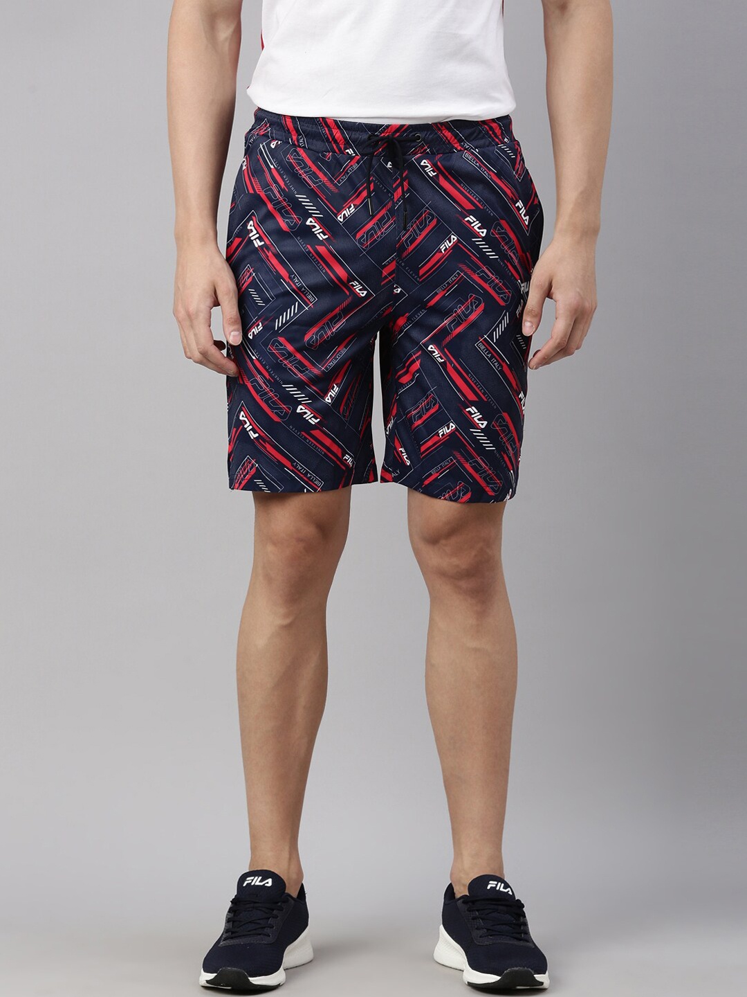 

FILA Men Blue Printed Training or Gym Sports Shorts